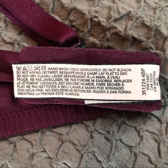Beautiful plum colored VS lined demi bra with 2 matching pairs of panties EUC - Picture 12 of 12